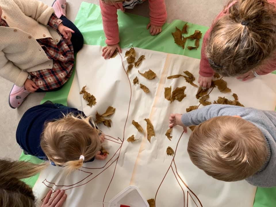 Collage de feuilles d’automne 