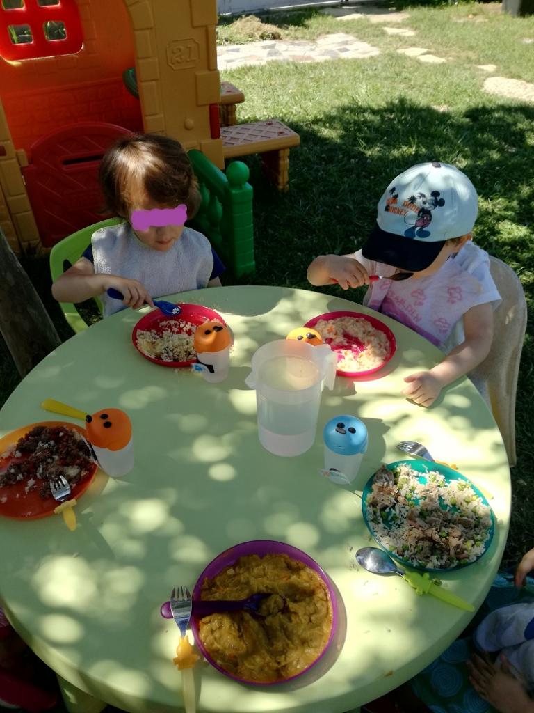 Repas dans le jardin